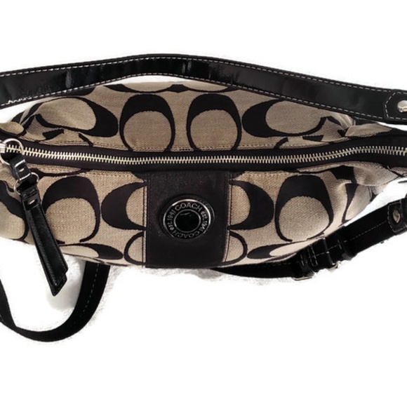 Coach signature Stripe Convertible Hobo black/grey - Picture 6 of 6